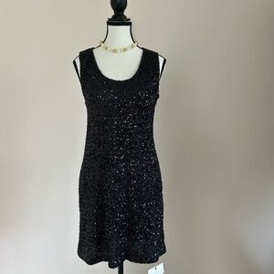 Comina Black Sequin Sleeveless Mini Dress